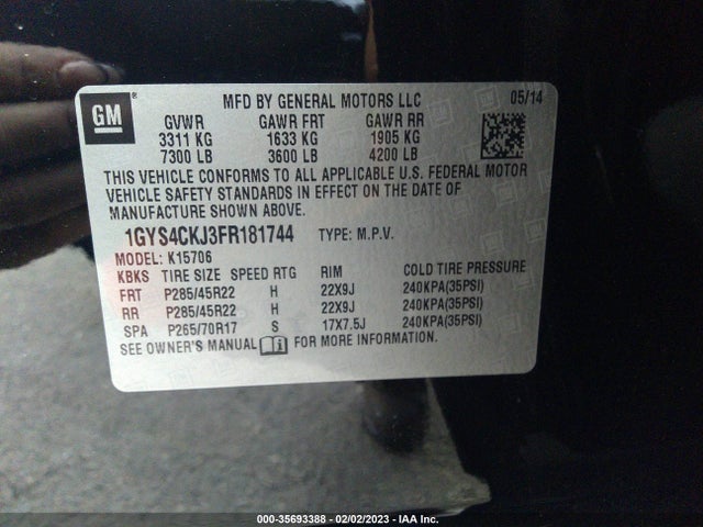 Cadillac Escalade Premium 2015 1GYS4CKJ3FR181744 Image 9
