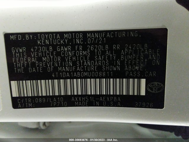 2021 Toyota Avalon, VIN: 4T1DA1AB0MU008811