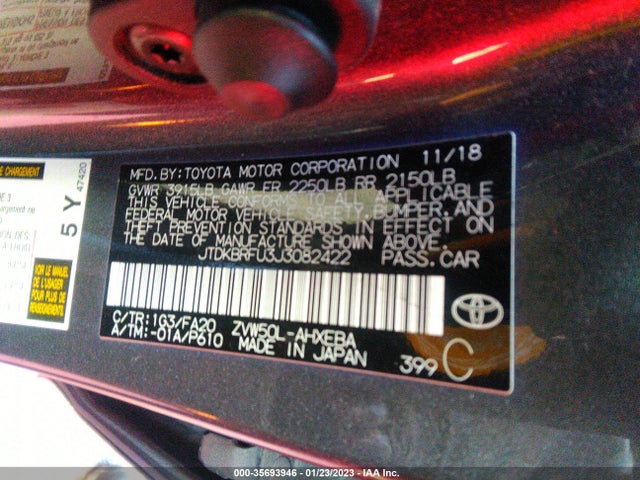 2018 Toyota Prius, VIN: JTDKBRFU3J3082422