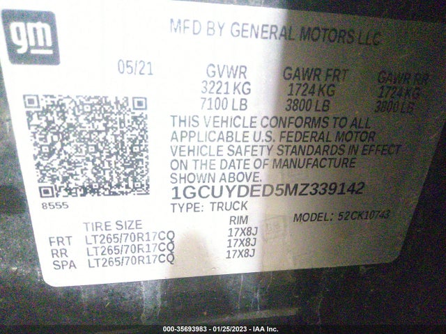 Chevrolet Silverado 1500 Lt 2021 1GCUYDED5MZ339142 Image 9