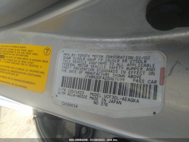 Lexus LS 430 2002 JTHBN30F420067699 Image 10