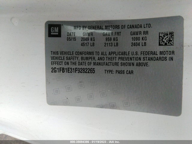 Chevrolet CAMARO LS 2015 2G1FB1E31F9282265 Image 11