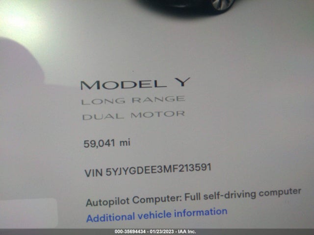 Tesla Model Y 2021 5YJYGDEE3MF213591 Image 7