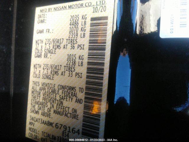 5N1AT3AA8MC679164 Nissan ROGUE S