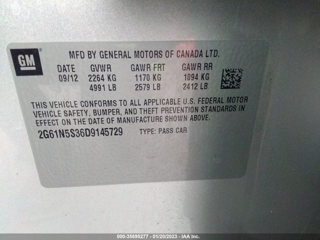 2013 CADILLAC XTS VIN: 2G61N5S36D9145729