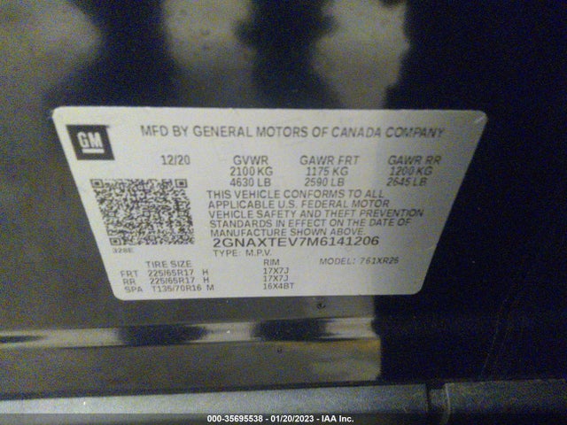 Chevrolet EQUINOX LT 2021 2GNAXTEV7M6141206 Image 9