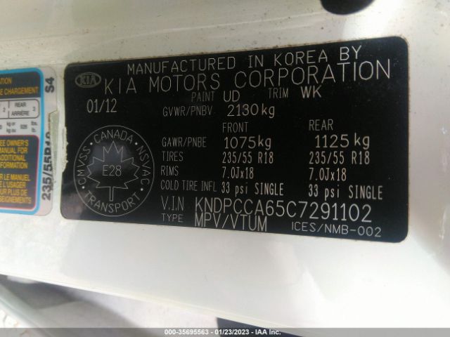 KNDPCCA65C7291102 KIA Sportage Sx