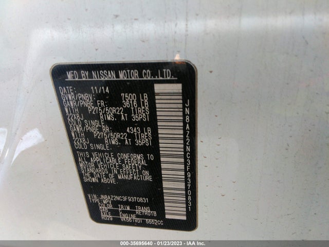 2015 Infiniti QX80, VIN: JN8AZ2NC3F9370831