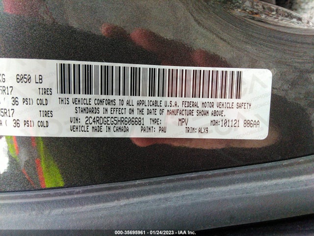 Dodge Grand Caravan Gt 2017 2C4RDGEG5HR606681 Image 9