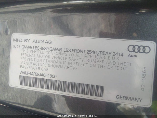 2018 Audi S5, VIN: WAUP4AF58JA051900