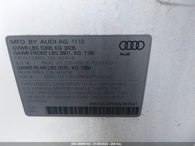 WA1CFAFP5EA060941 Audi Q5 PREMIUM
