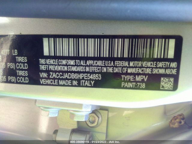 ZACCJADB6HPE54853 Jeep Renegade Limited