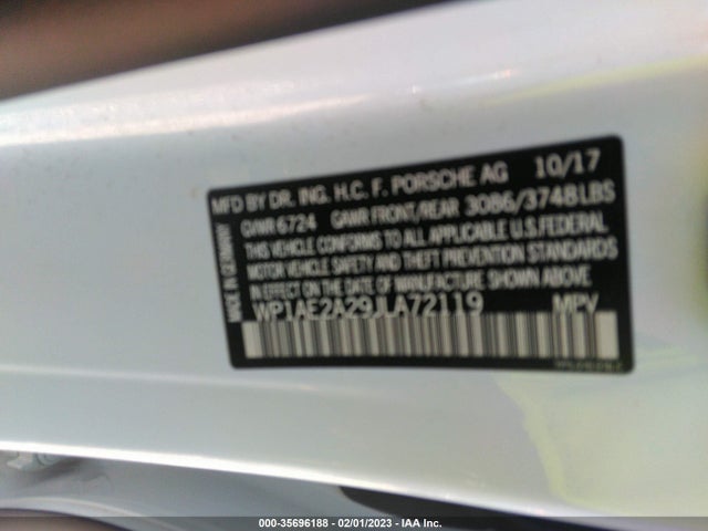 2018 Porsche Cayenne, VIN: WP1AE2A29JLA72119