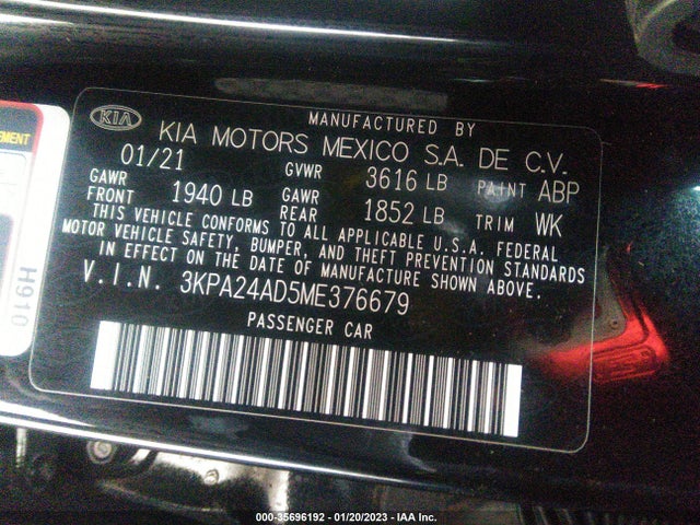 2021 Kia Rio, VIN: 3KPA24AD5ME376679