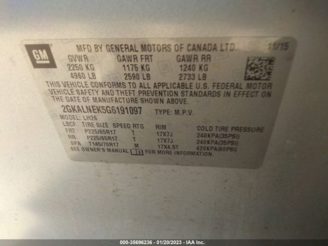 2GKALNEK5G6191097 GMC Terrain Sle