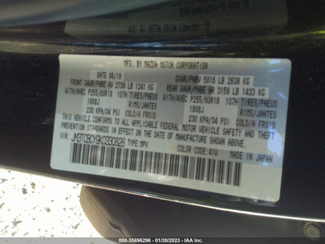 2019 Mazda CX-9, VIN: JM3TCBCY9K0330828