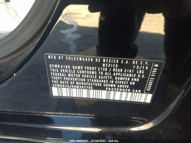 3VWD67AJ5GM307765 Volkswagen Jetta Sedan 1.4t Se W/connectivity
