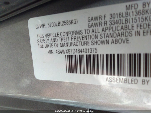 2008 SUBARU TRIBECA 7-PASS LTD VIN: 4S4WX97D484401375