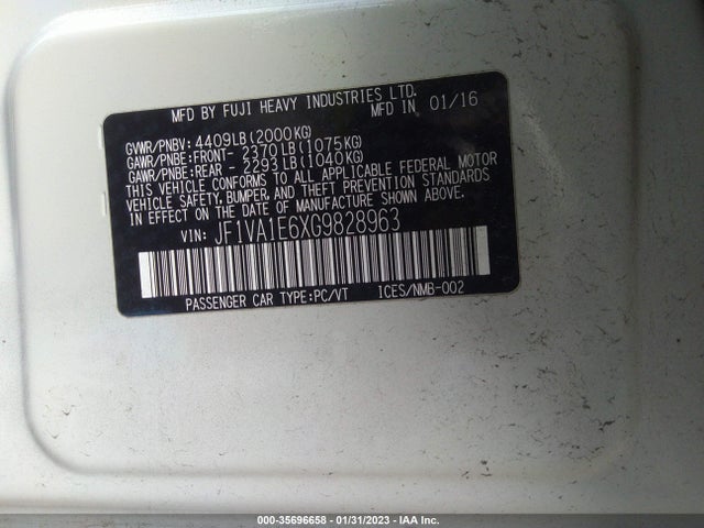 Subaru Wrx Premium 2016 JF1VA1E6XG9828963 Image 10