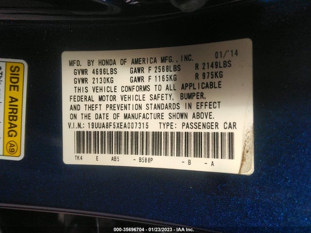 2014 Acura TL, VIN: 19UUA8F5XEA007315