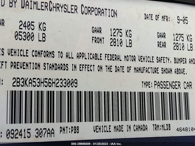 Dodge CHARGER R/T 2006 2B3KA53H56H233009 Image 10