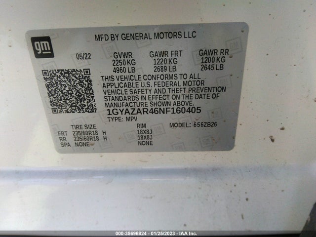 1GYAZAR46NF160405 Cadillac Xt4 Fwd Luxury
