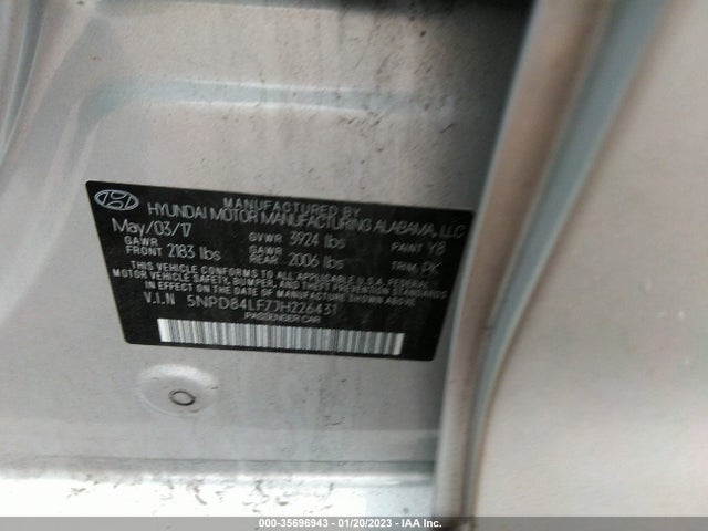 2018 HYUNDAI ELANTRA SEL VIN: 5NPD84LF7JH226431