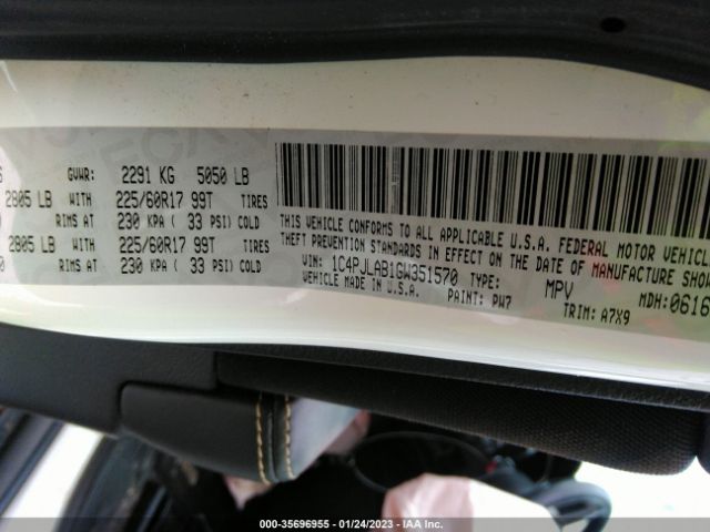 1C4PJLAB1GW351570 Jeep Cherokee Sport