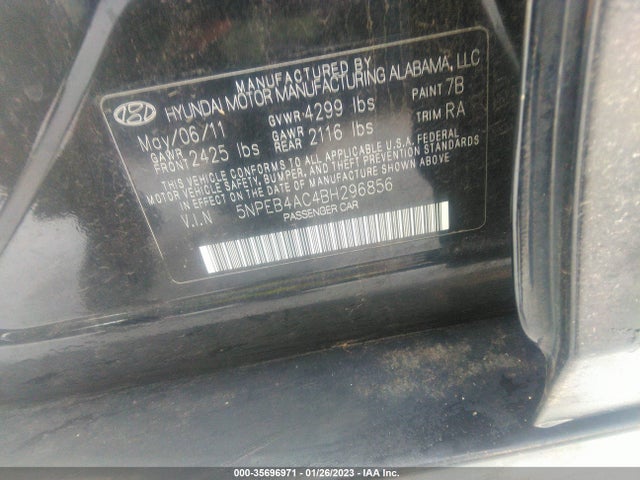 Hyundai SONATA GLS 2011 5NPEB4AC4BH296856 Image 11