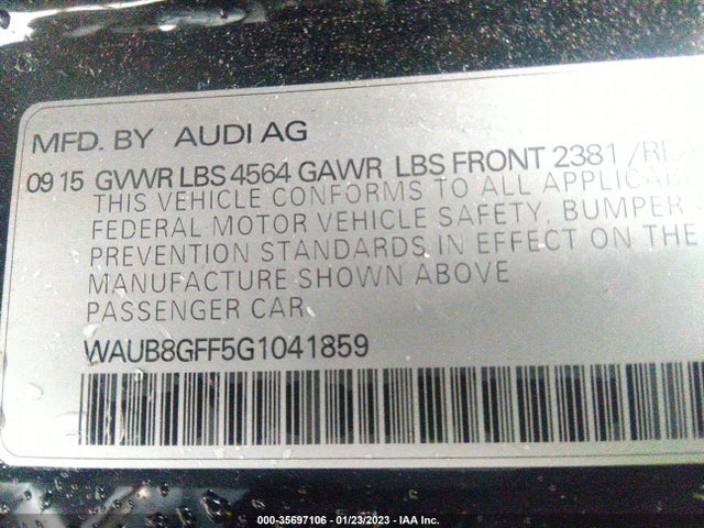 WAUB8GFF5G1041859 Audi A3