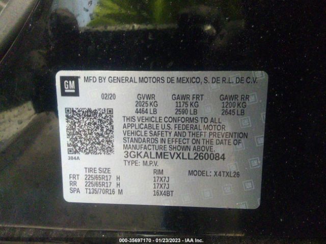 3GKALMEVXLL260084 GMC Terrain Sle