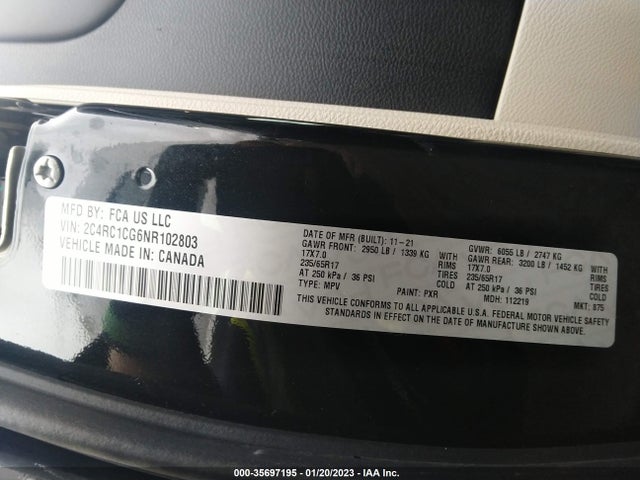 2022 Chrysler Voyager, VIN: 2C4RC1CG6NR102803