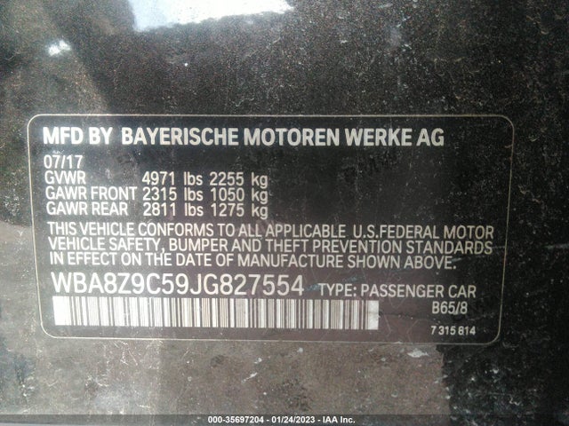 2018 BMW 3 Series, VIN: WBA8Z9C59JG827554