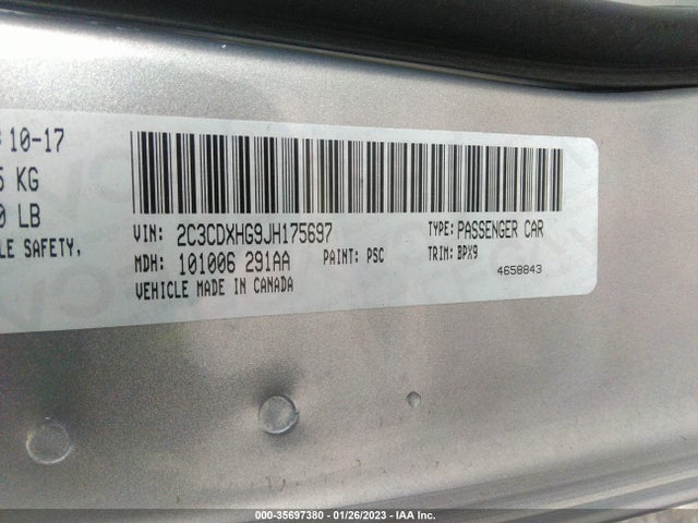 Dodge Charger Sxt Plus 2018 2C3CDXHG9JH175697 Image 10