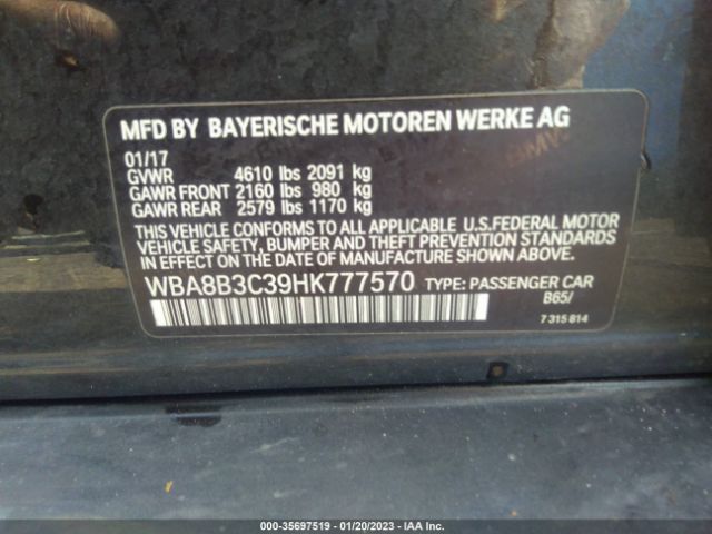 WBA8B3C39HK777570 BMW 3 Series 340i