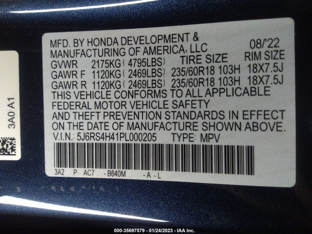 2023 Honda CR-V, VIN: 5J6RS4H41PL000205