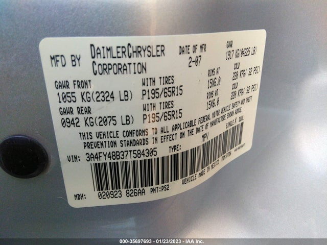 Chrysler Pt Cruiser 2007 3A4FY48B37T584305 Image 10