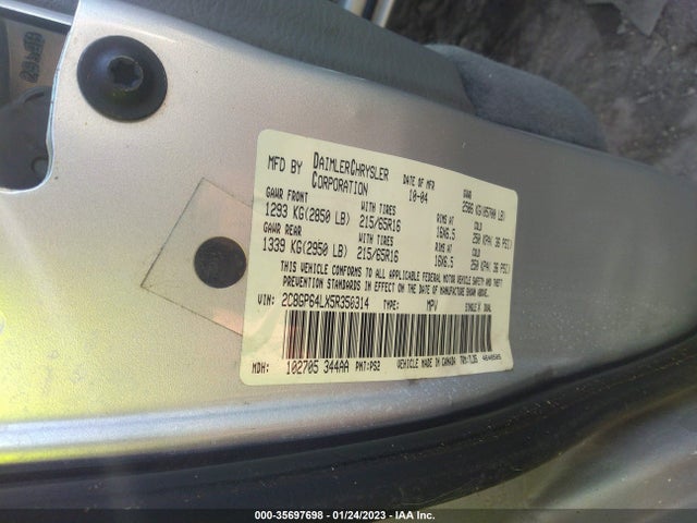 2005 CHRYSLER TOWN & COUNTRY LIMITED VIN: 2C8GP64LX5R350314