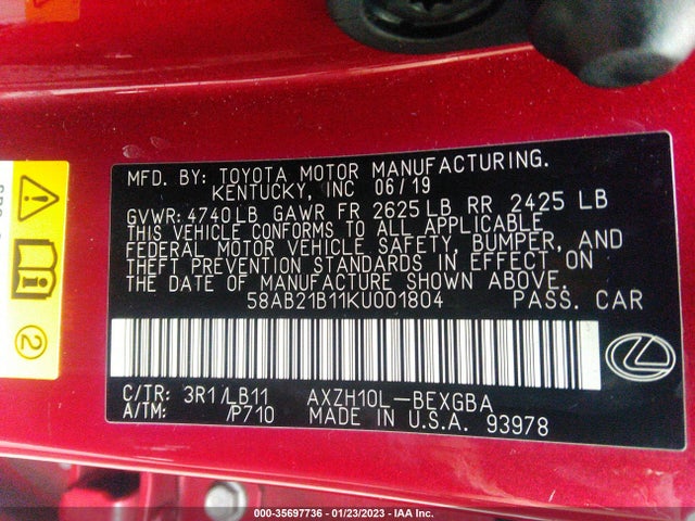 58AB21B11KU001804 Lexus Es Es 300h