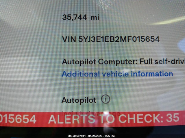 Tesla Model 3 Long Range 2021 5YJ3E1EB2MF015654 Image 9