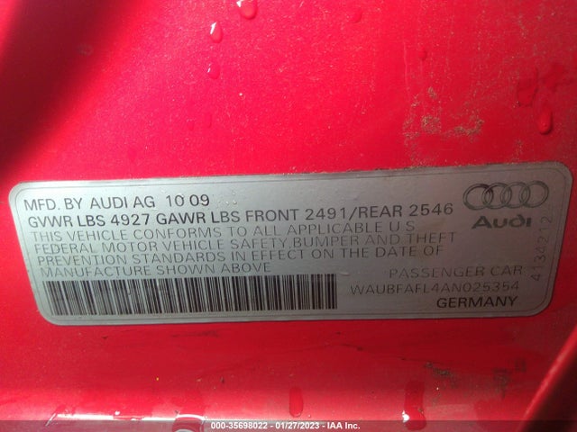 WAUBFAFL4AN025354 Audi A4 2.0t Premium