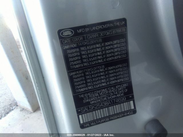 SALSK25438A174699 Land Rover Range Rover Sport Hse