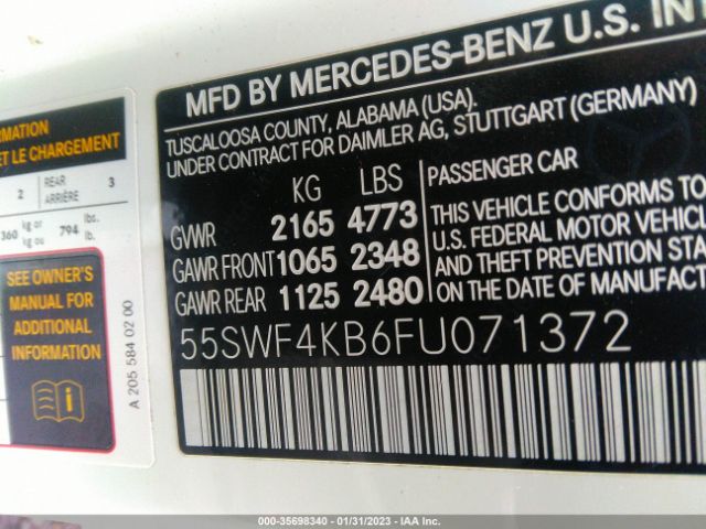 55SWF4KB6FU071372 Mercedes-Benz C-class C 300