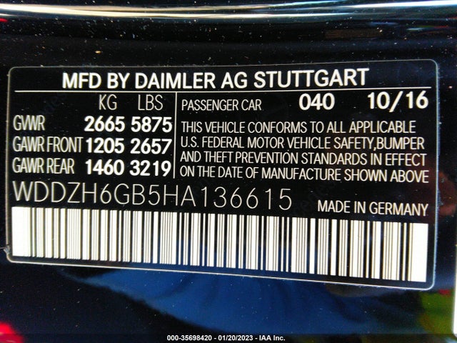 2017 Mercedes-Benz E-Class Wagon, VIN: WDDZH6GB5HA136615
