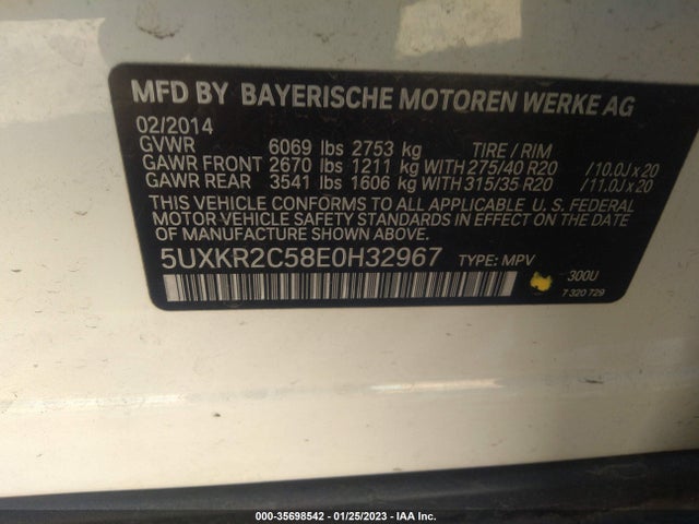BMW X5 Sdrive35i 2014 5UXKR2C58E0H32967 Image 9