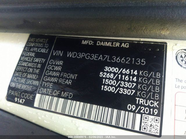 WD3PG3EA7L3662135 Mercedes-Benz METRIS CARGO VAN