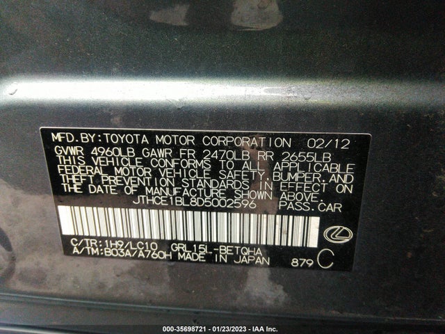 Lexus GS 350 2013 JTHCE1BL8D5002596 Image 10