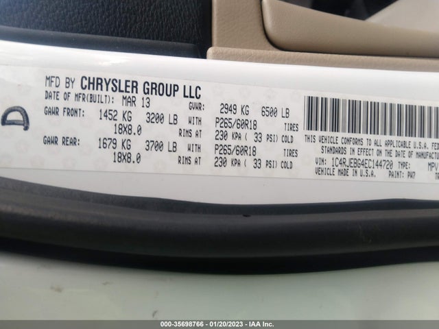 1C4RJEBG4EC144720 Jeep Grand Cherokee Limited