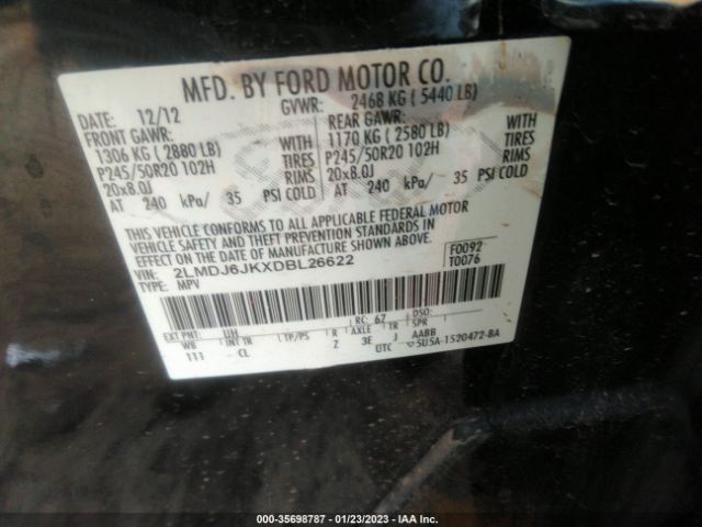 2LMDJ6JKXDBL26622 Lincoln MKX
