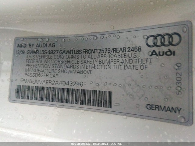 WAUVVAFR2AA043296 Audi S5